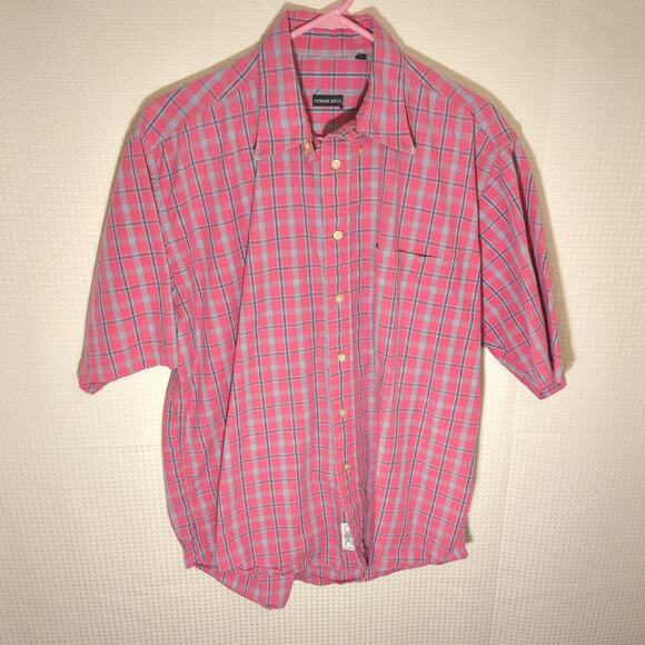 Gitman Bros Shirt L Pink Plaid Button Down USA Made SSBD Cotton Mens Preppy - Picture 1 of 6
